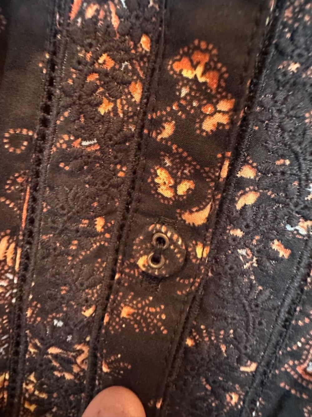 Ulla Johnson Black Paisley Lace-Trim Ruffled Cotton Blouse - Picture 5 of 10